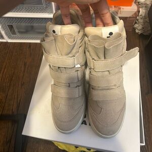 Beige High-Top Sneakers